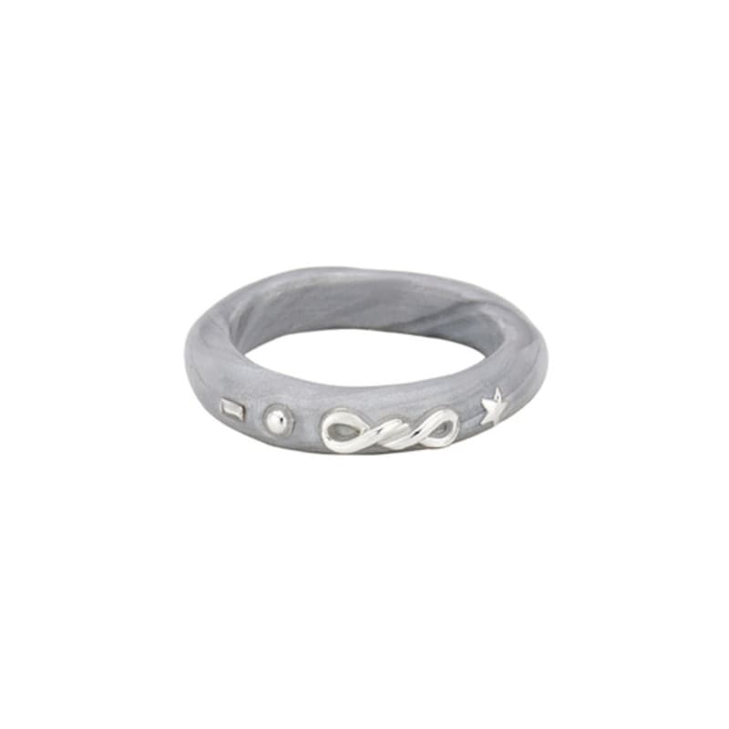 nff twist rope ring-silver