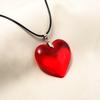 Rotes Herz Choker-Halskette Bunte Glasur Herz-Anhänger Halskette Große Herz-Schmuckstücke für Frauen Mädchen Herz-Anhänger Halskette