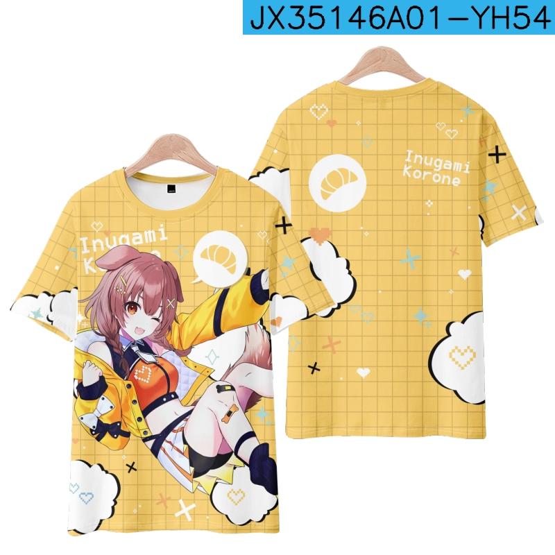 Hololive VTuber Nakiri Ayame Shirakami Fubuki T-shirts 3D Print Kid Anime Tee Men Women Short sleeve Top Harajuku O-Neck T shirt