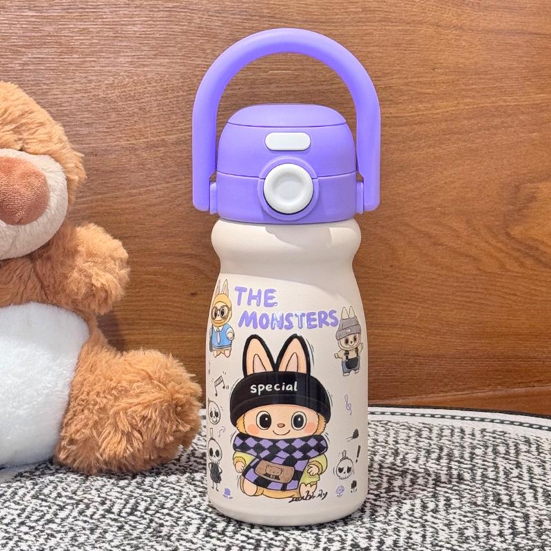 316 Stainless Steel Kids' Cartoon Thermos Cup - Cute, Portable, with Handy Strap and Large Capacity