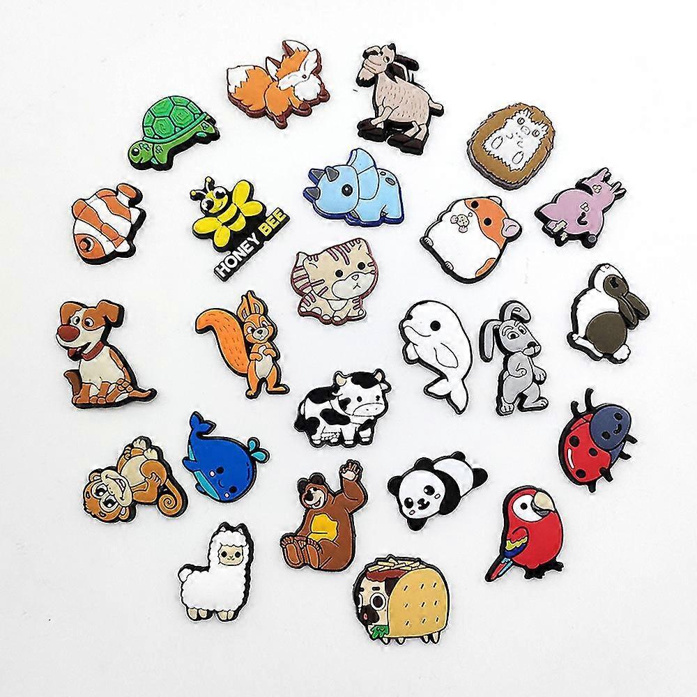 24 Pcs Jungle Animal Theme Crocs Shoes Charms Shoes Decoration Charms For Clog Sandals Shoes Accessories Gifts