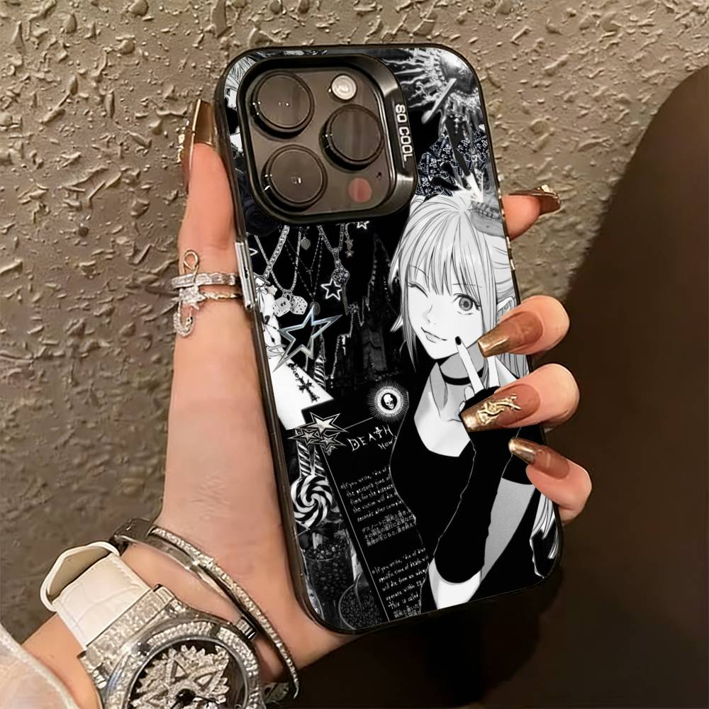 D-Death N-Note Misa  Phone Case For iPhone 17,16,15,14,13,12,11 Plus,Pro Max,XS,Colorful Silver Black Cover
