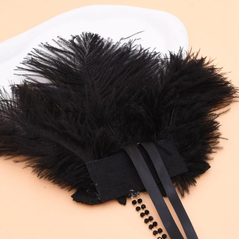 Vintage Feathered Headpiece 1920s Flapper Cosplay Headband Headpiece for Women Masquerade Halloween Weddings Parties