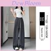 Summer Womens Wide Leg Pants With Pocket In Polyester Fabric For Casual Comfort