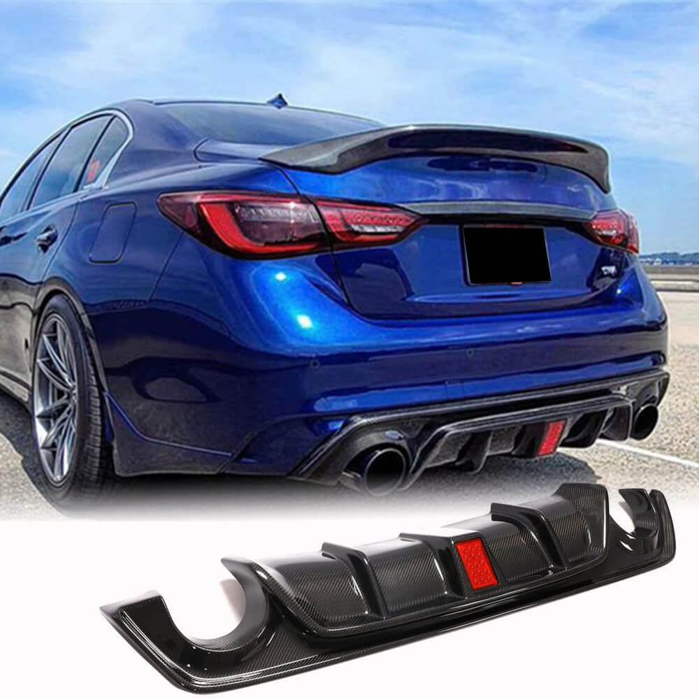 

V3 Rear Bumper Diffuser (for Q50 Base/Sport 2018-2023, Carbon) for Infiniti Q50/Q60