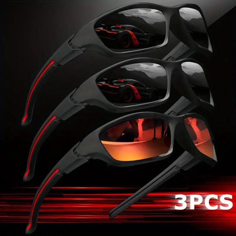3pcs Advanced Cool Fantasy Polarized Surround Fashion Glasses,Men's and Women's Outdoor Sports,Cycling,Fishing,Hiking,Golf