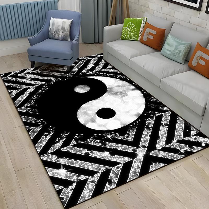 15 Size Tai Chi Bagua Yin Yang Pattern Rug Carpet for Living Room Bathroom Mat Creative Doormat Carpet for Bedroom Home Decor