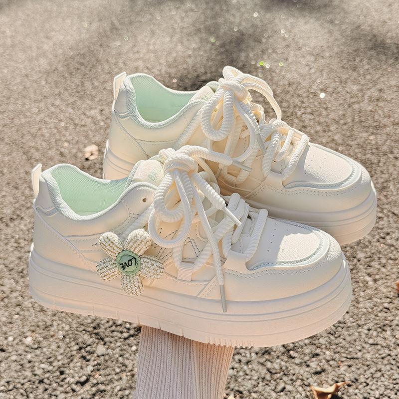 Daddy shoes women's 2025 new spring thick-soled heightening casual shoes muffin shoes little white shoes original design sense