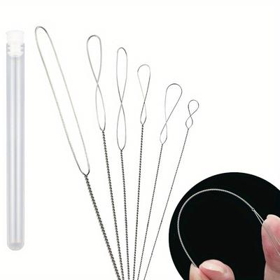 6 Stück/Lot 0,2-0,7 mm Gedrehte Perlennadel aus Metall für Armband Halskette Handgefertigt DIY Zubehör Werkzeuge