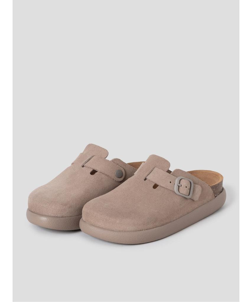 Scholl (Women) Suede Chunky Sole Cork Clog Yellowish Brown (Hh64K2C75B)