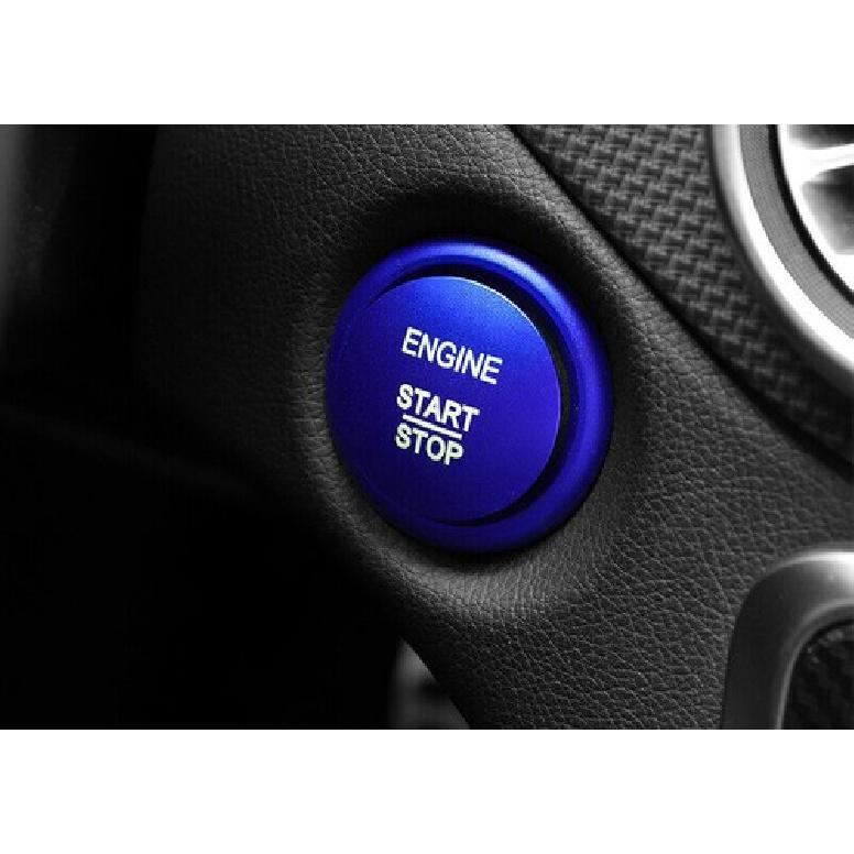 For Mercedes-Benz GLC 2016- Aluminum Blue One-Button Start Switch Cover Trim