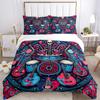 3pcs Guitars Roses Bedding Cover Set, Fashion Classic Popular Print Bedding Set, Soft Comfortable, All Season Use, For Bedroom, Guest Rooma0819128