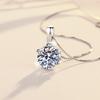 S925 Sterling Silver Necklace Classic Simple Necklace Moissanite Six Claw Pendant Collarbone Chain 2026