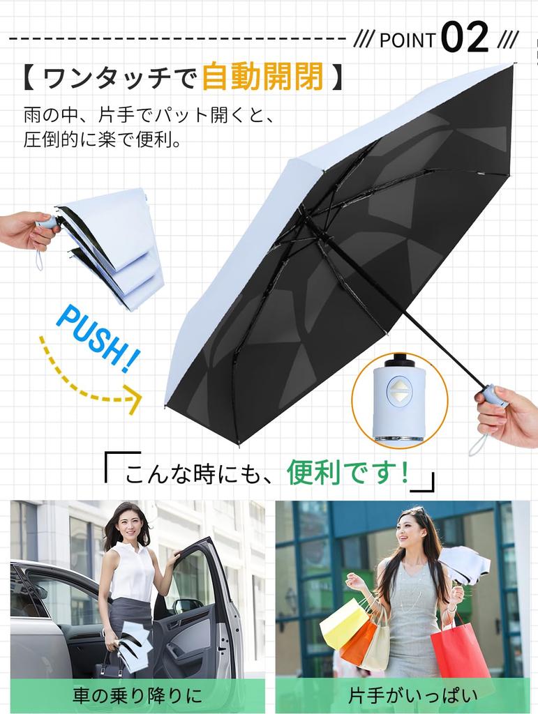 Shape Memory Folding Umbrella with UV Complete Light Heat Highly Automatic Folding Umbrella for All UV Sun Perfect Gift for Women and Day [3-Second