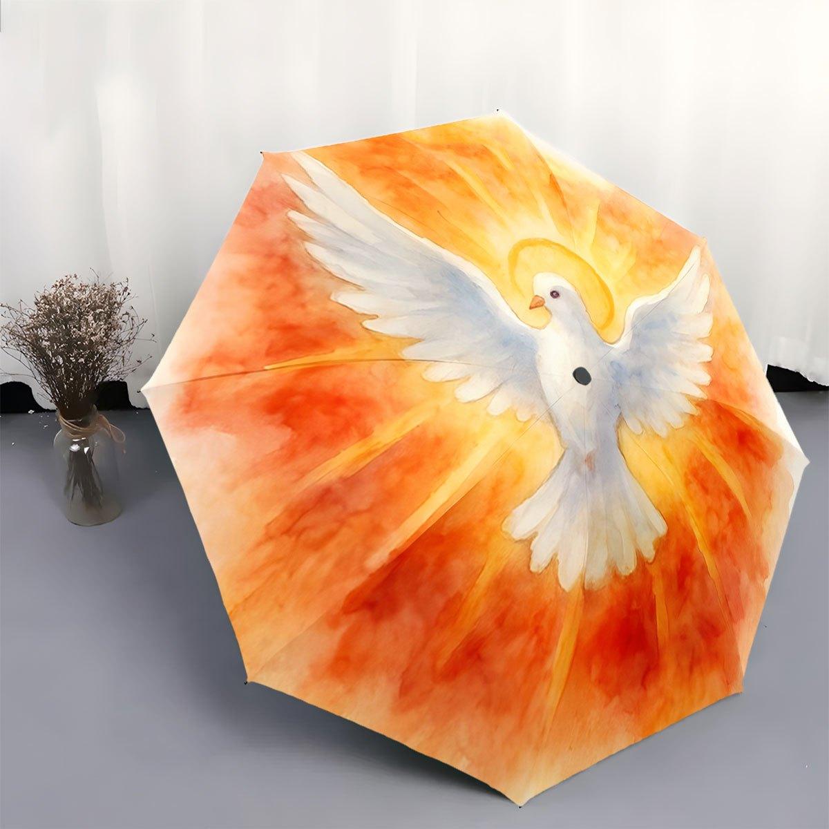 

Personalised Theme Folding Umbrella Dove in Radiant Flight | Creative Portable Folding Umbrella for Christmas and Other Holida
