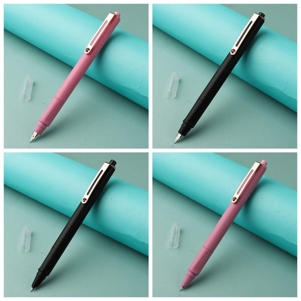 Retractable Ink Pen Color Pen Body Calligraphy Stationery Press Type Fountain Pen School Supplies