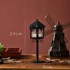 European Retro Wrought Iron Glass Wind Lamp Candle Holder Decoration Creative Wedding Home Decoratio