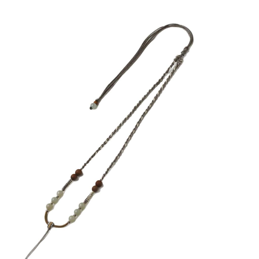 Exquisite Jade Pendant Necklace with Thin Red Rope for Men and Women