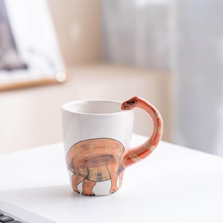 Delicate 3D Hand Painted Ceramic Mug Hand Painted Animal Ceramic Mug Convenient 3D Decoration for Kitchen and Cafe Use