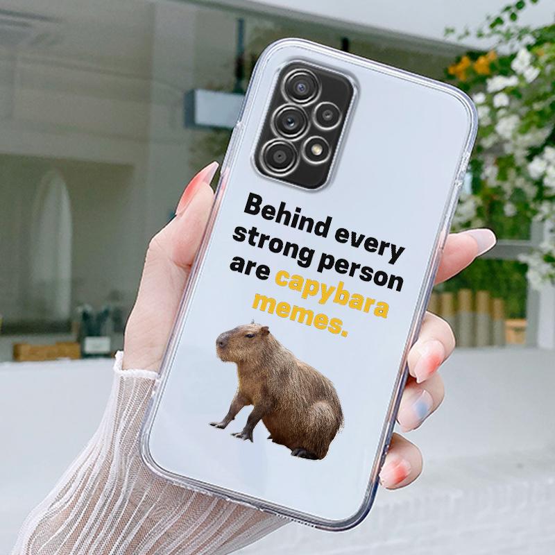 Cute Cartoon Capybara Phone Case For Samsung A15 A13 A35 A55 A51 A71 A41 A31 A03S A05 A17 A23 A25 A33 A53 A73 5G A07 4G Cover