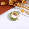 Retro Fashion C-Shaped Bling Ear Clips with Colored Diamonds - Trendy No-Pierce Earrings
