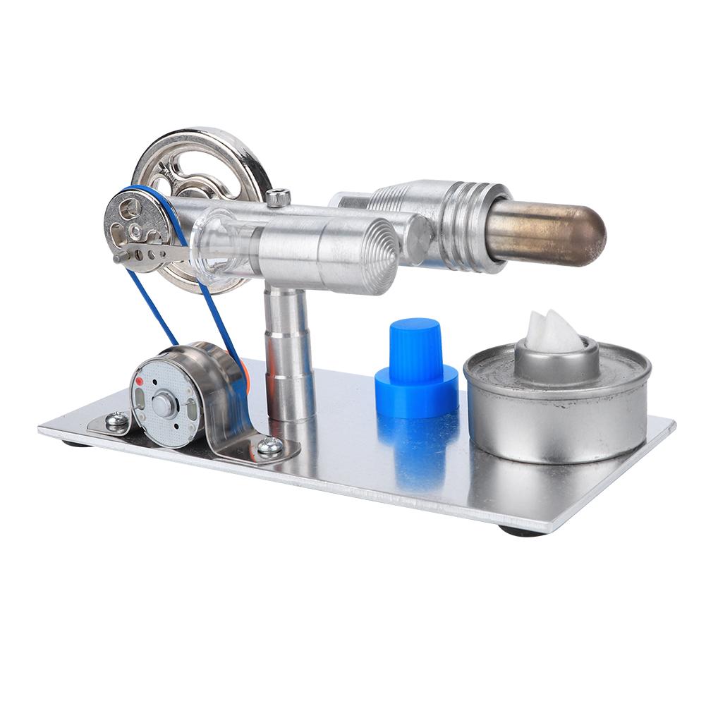 

Серебряный Т-образный двигатель Стирлинга с горячим воздухом, микрогенератор, мини-модель парового двигателя