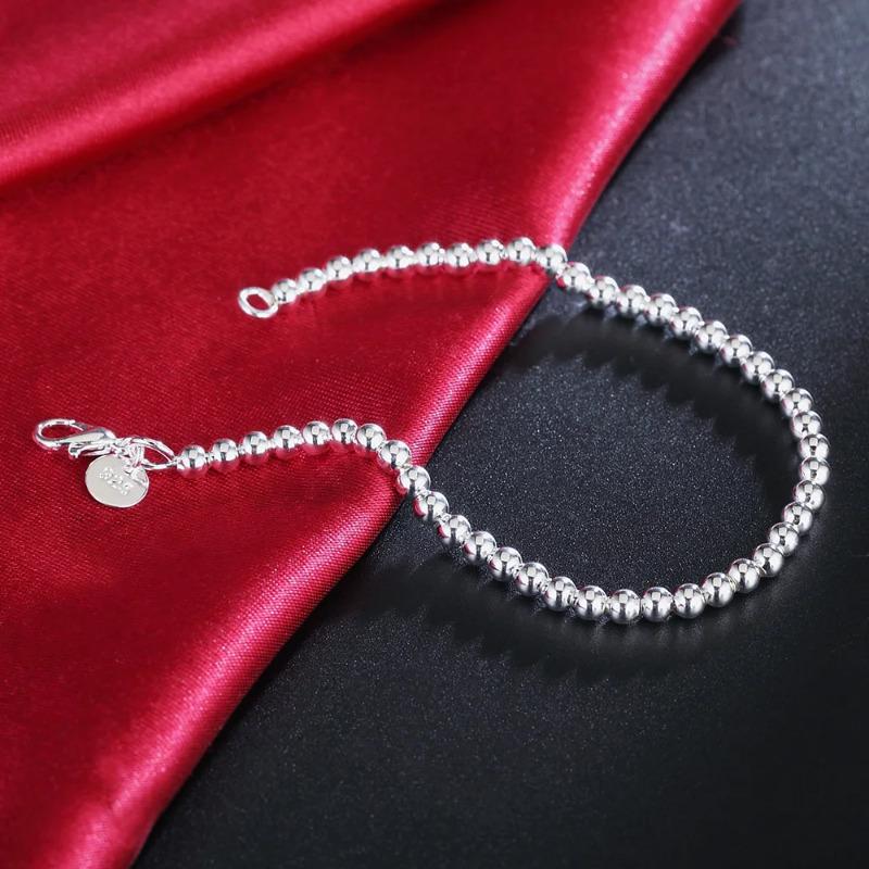 Christmas Gifts Charm Bracelet 4MM Beads Chain for Woman Popular Jewelry Fashion Wedding Party