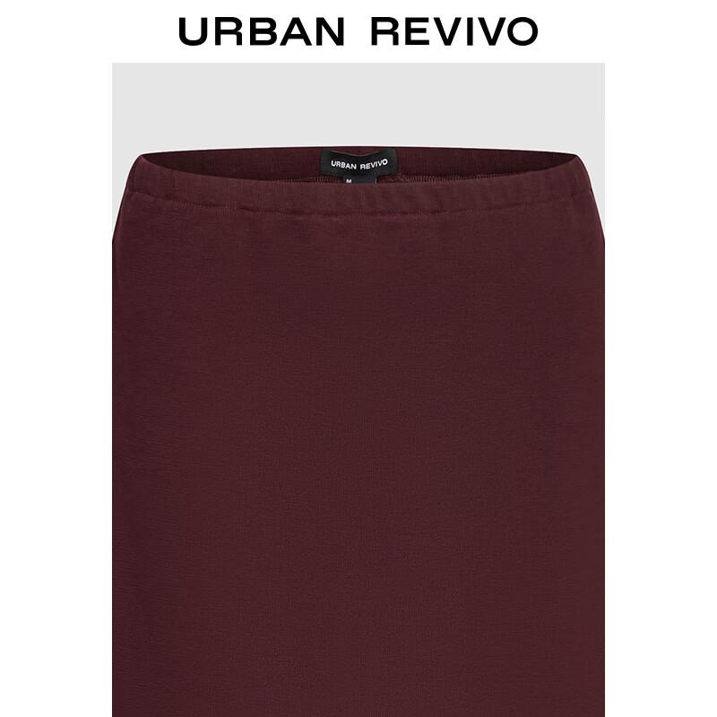 UR Women's Casual High-Waist Back Slit Midi Skirt