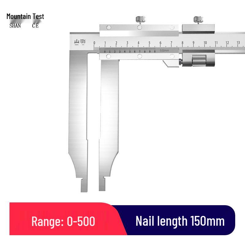 Mountain Measurement High-Precision Vernier Caliper, 300mm Range, Stainless Steel, Extended Double-Edged Jaws