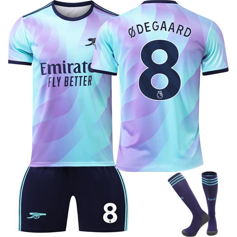 

Teens Kids Adults Custome Name Football Kits 24/25 Arsenal 2nd Away #8 ØDEGAARD Sport Training Jersey Set with Socks 26