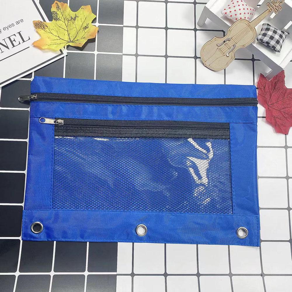 Oxford Cloth Three-Ring Binder & Pencil Case with Double Zippers