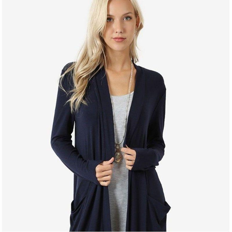 Autumn Winter Women Cardigans Casual Warm Coat Mid-length Knitted Outerwear With Premium Quality Materials