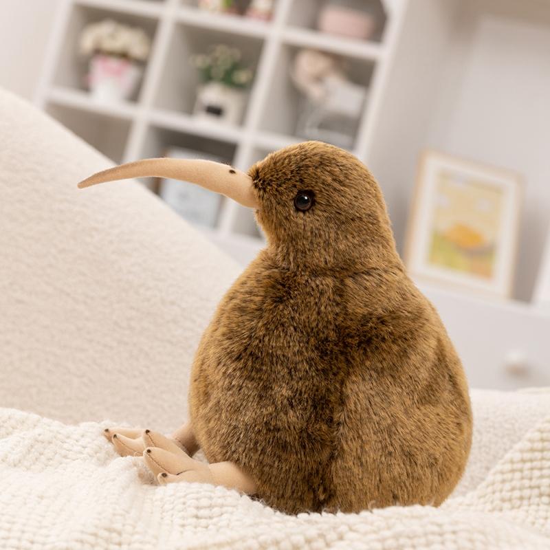 

Cute Cartoon Kiwi Bird Plush Toy Fluffy Brown Feathers Kawaii New Zealand Plushie Adorable Flightless Bird Gift for Kids Animal