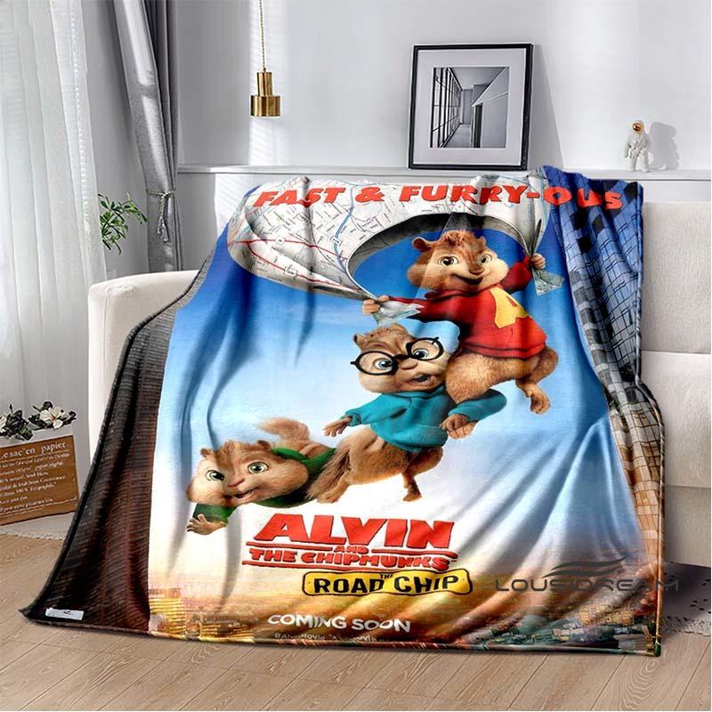 La manta de franela de la caricatura Alvin y las Ardillas es suave y cálida, adecuada para dormitorios, salas de estar, mesitas de noche, viajes