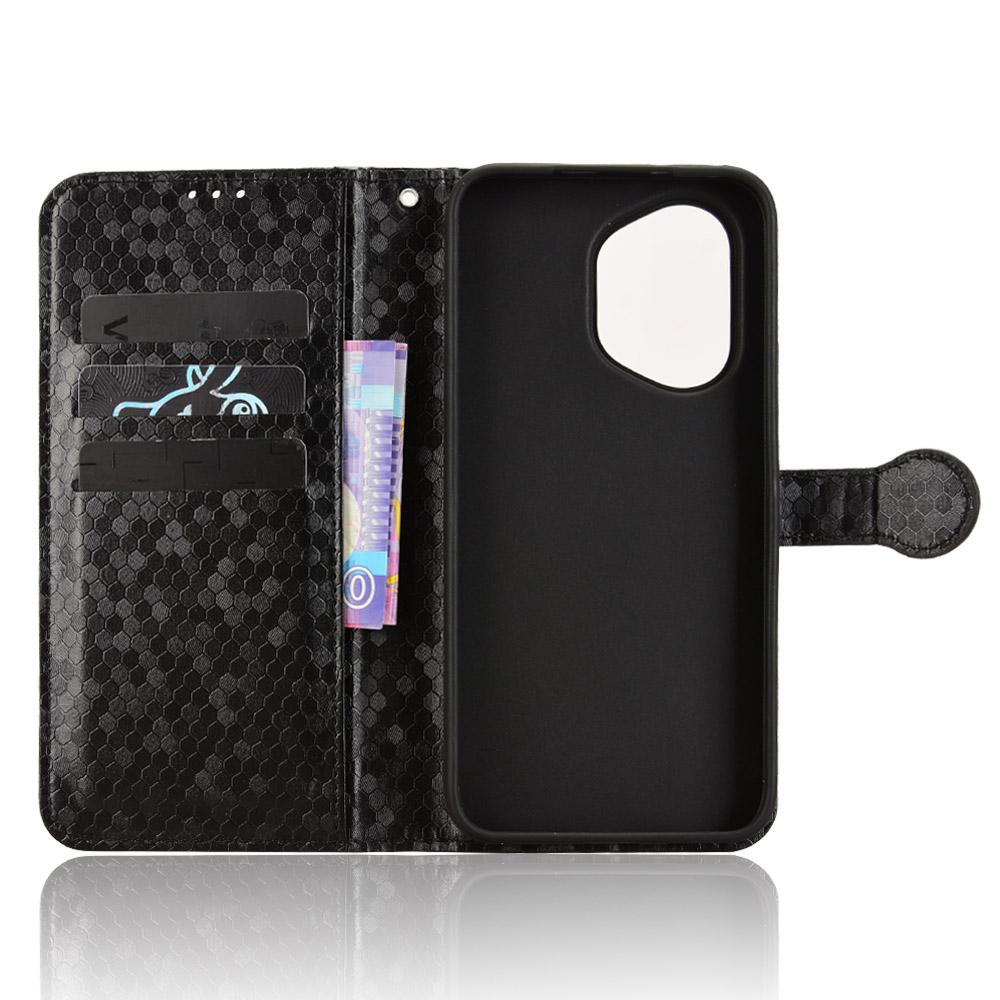 

For Honor 400 Wallet Case Dot Pattern Imprint PU Leather Phone Cover Silver