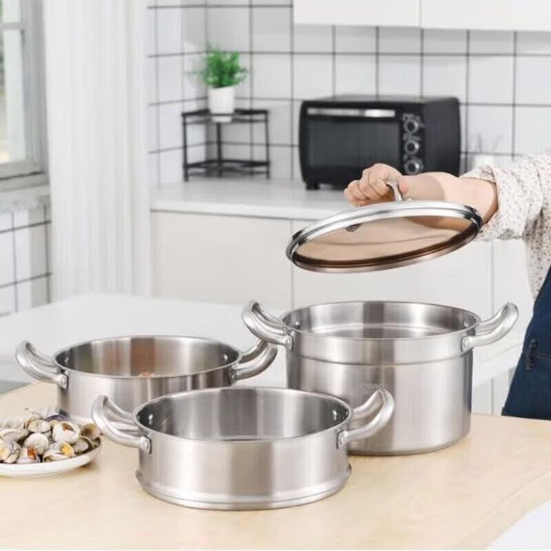 KOBACH 304 Stainless Steel 3-Tier Steamer Pot