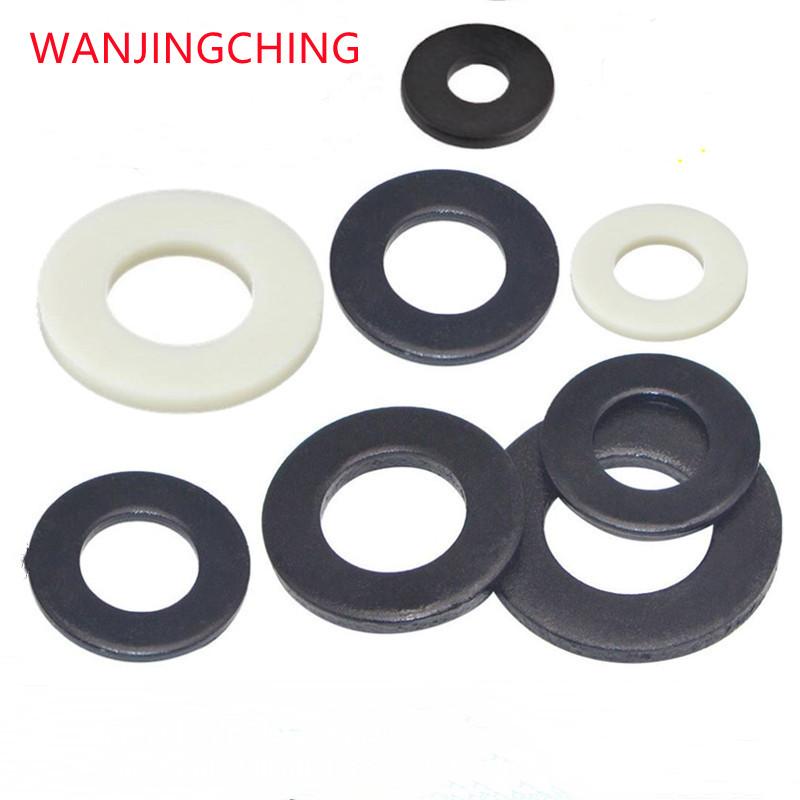 220/400Pcs M3 M4 M5 M6 M8 M10 M12 Plastic Nylon Flat Washer Plane Spacer Insulaton Gaskte Washer Nylon Gasket Ring Kit