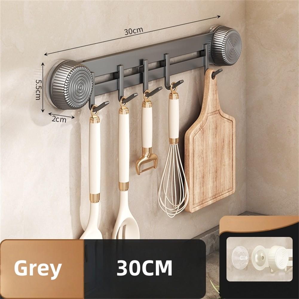 

Настенный держатель для кухонной утвари, оптимизирующий пространство, со съемными крючками на присосках Grey 30cm