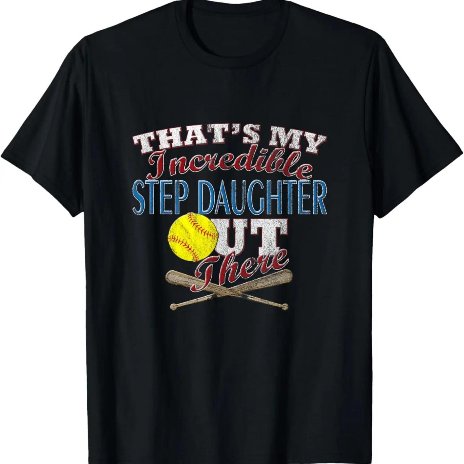 

Distressed Softball Step Daughter Shirt, Mom and Dad T-shirt T-Shirt XXXXXL чёрный