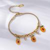 Cherry Epoxy Titanium Steel Bracelet for Women - Sweet Dopamine-Inspired Design