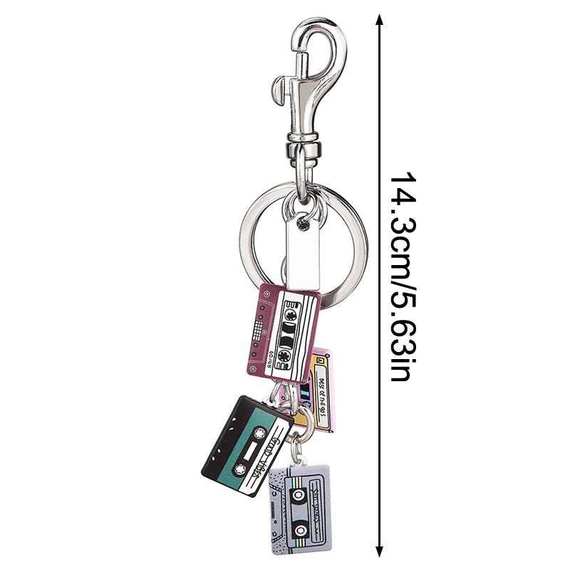 Vintage Cassette Tape Keychain Retro 90S 80S Accessories For Women Girls Backpack Purse Charms