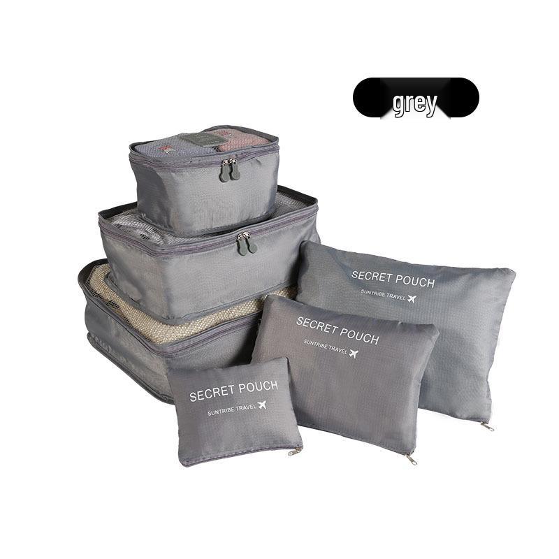 Compact Six-Piece Travel Organizer Set - Oxford Cloth Bags