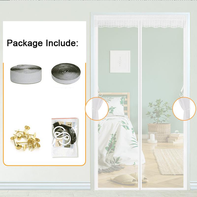 

Магнитная москитная сетка для двери без рук, невидимая сетка, магнитная самозакрывающаяся экранная дверь, защита от комаров, тяжелые сетчатые шторы 70*200cm