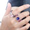 Elegant Vintage Women Cool Acrylic Rhinestone Finger Ring Transparent Fashion Jewelry Resin Rings