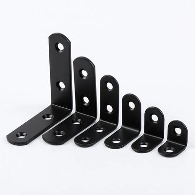 10 stücke Edelstahl Unterstützung Schwarz L-Förmigen Klammern Mit Befestigung Rechten Winkel Ecken Klammer Möbel Hardware