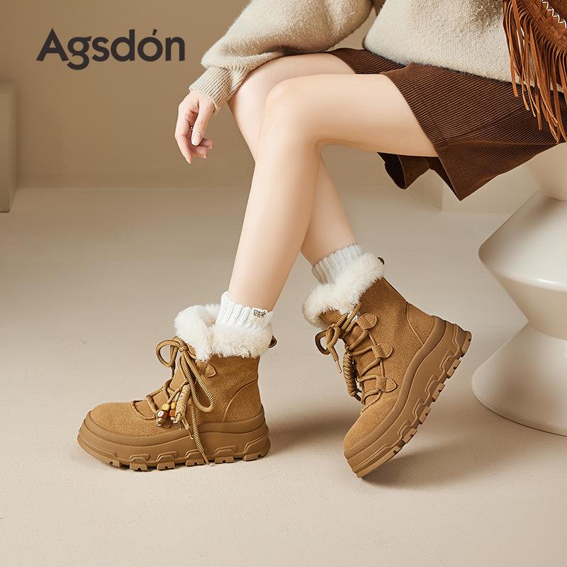 Augustine platform snow boots new winter piled thickened short boots cotton shoes Maillard Martin boots