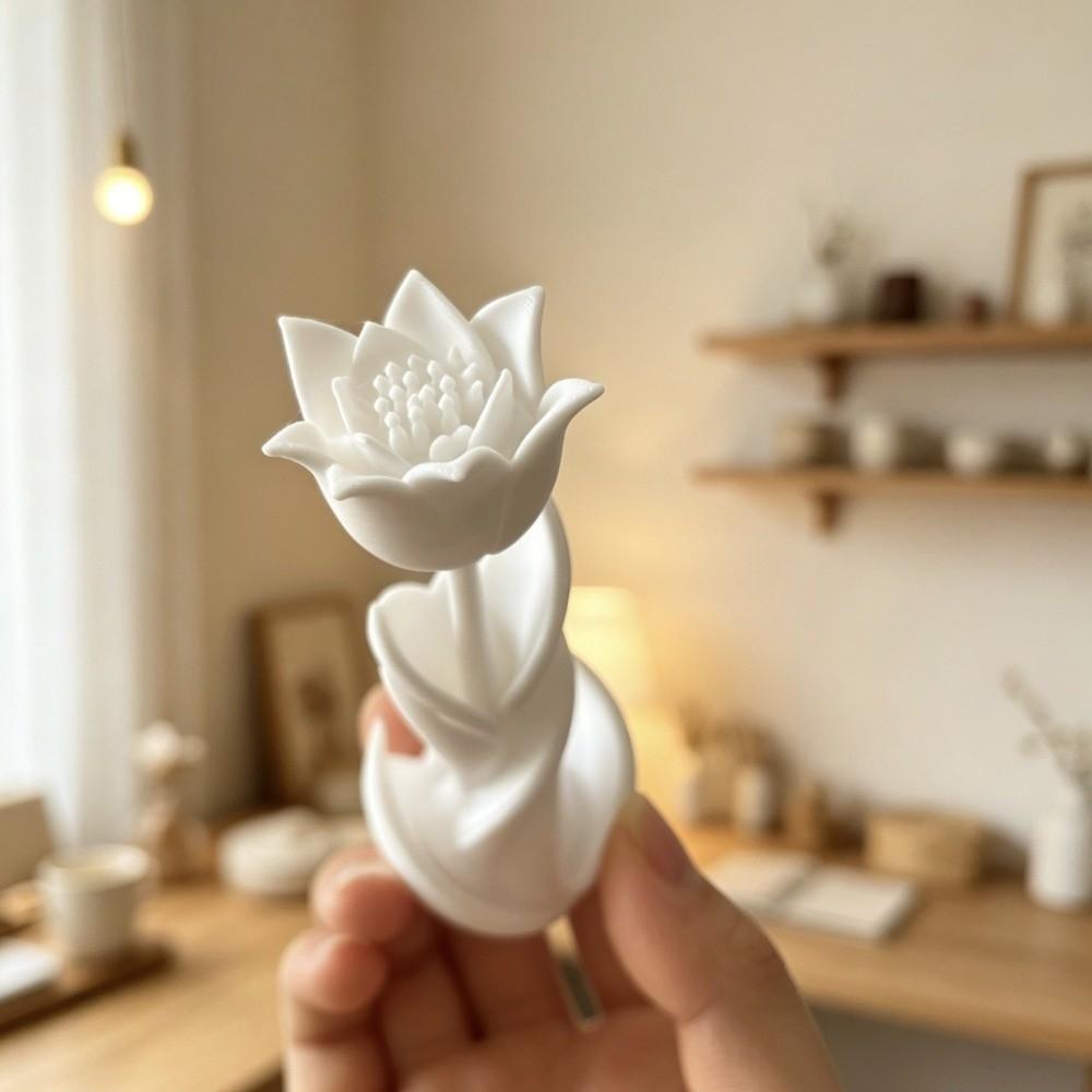 Beste Wünsche 3D-gedruckte spiralförmige Tulpenstatue Schreibtischdekoration Geschenke für Liebhaber Tulpenornament Süße kreative Miniaturdekoration Zuhause