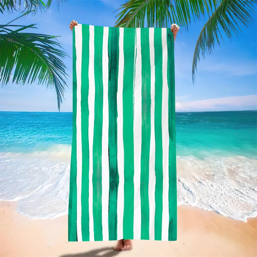 European And American Towel Cloth Printed Striped Beach Towel Adult Swimming Bath Towel Microfiber Beach Towel