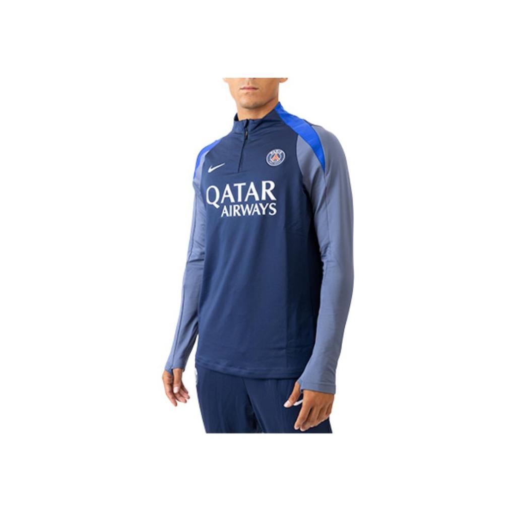 Nike Letter Pattern Mock Neck Slim Fit Long Sleeve T-Shirt Men Tops Navy-Blue HJ7782-411