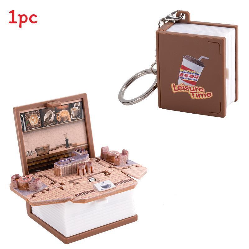 3d Pop Up Puzzle Book Keychain With Fortress Scene For Stress Relief And Creative Gift